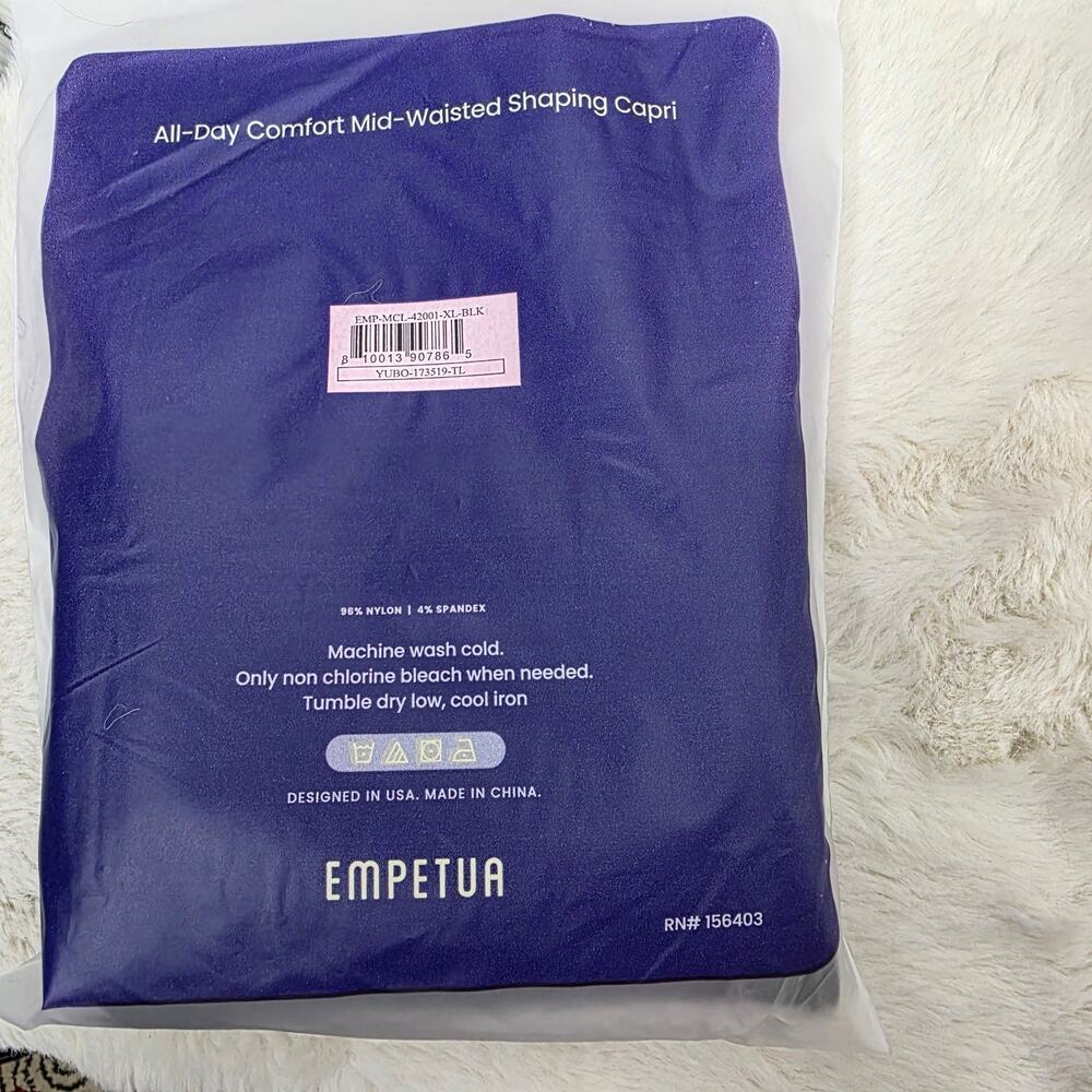 NWT Empetua Shapermint Seamless Mid Rise Shaping Capri Leggings Black XL - Picture 13 of 13